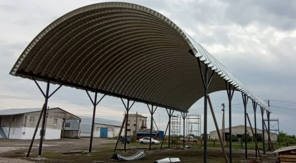 Навіс для техніки 12x30 м, вигляд 2
